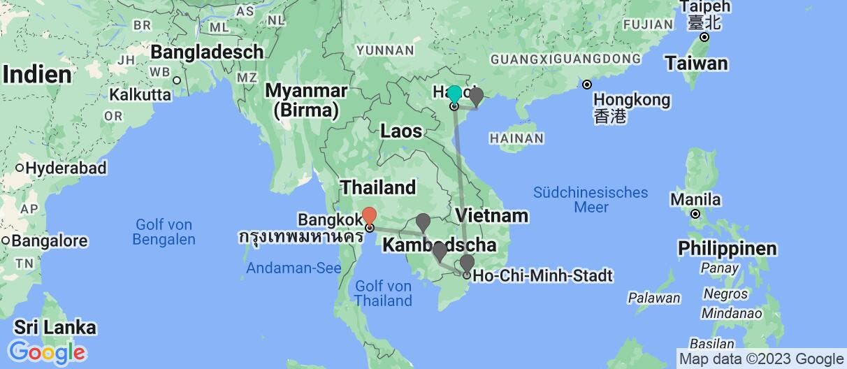 Map of Odyssee durch Südostasien